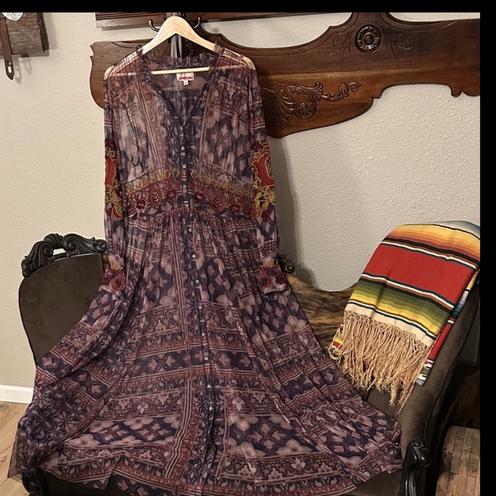 Johnny Was Vibrant Patterned Long Sleeve Dress - Picture 2 of 5